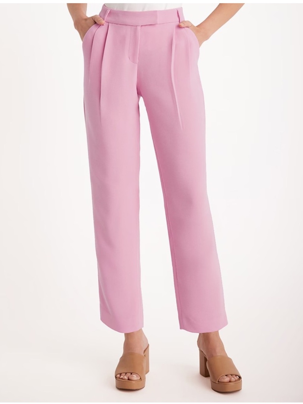 Express Pink Mid Rise Stylist Ankle Pants